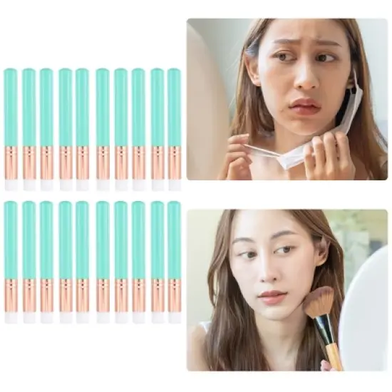 Unique Bargains 20 Pcs Makeup Brush Set, Travel Blending Foundation Contour Concealer Blusher Brush 10.3x1.4cm image {5}