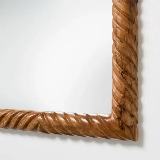 14"x16" Textured Wood Mirror - Threshold&trade; designed with Studio McGee image {2}