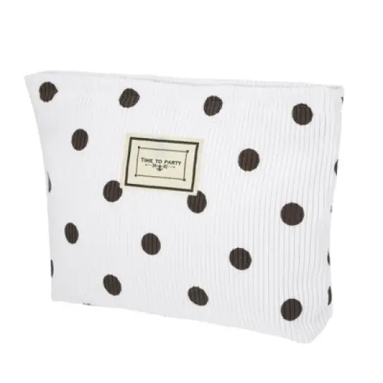 Unique Bargains Portable Corduroy Polka Dot Makeup Bags and Organizers 1 Pc image {6}