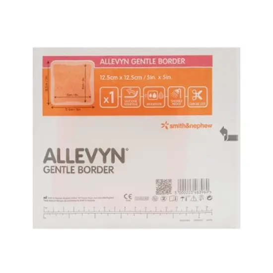 Smith & Nephew Allevyn Gentle Border Foam Dressing 5 x 5" Square Hydrocellular Foam 66800279 10 per Box image {2}