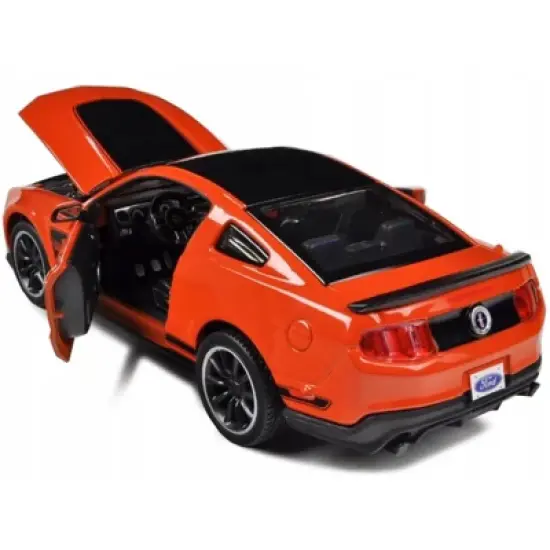 2012 Ford Mustang Boss 302 Orange and Black 1/24 Diecast Model Car by Maisto image {2}