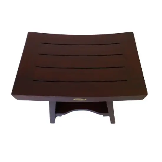 DecoTeak&reg; Serenity&reg; 18" Teak Wood Shower Bench with Shelf in Woodland Brown Finish image {2}