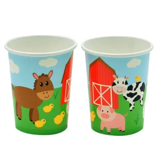 Juvale 144 Pieces Barnyard Birthday Party Supplies, Paper Plates, Napkins, Cups, Cutlery, Serves 24 Guests image {4}