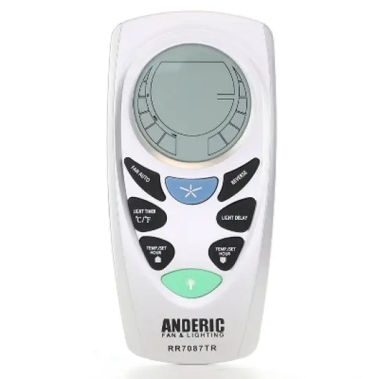 Anderic RR7096TR Replacement Thermostatic Ceiling Fan Remote Control with Reverse Key | CHQ7096T, CHQ8BT7096T Silver 1 Pack image {13}