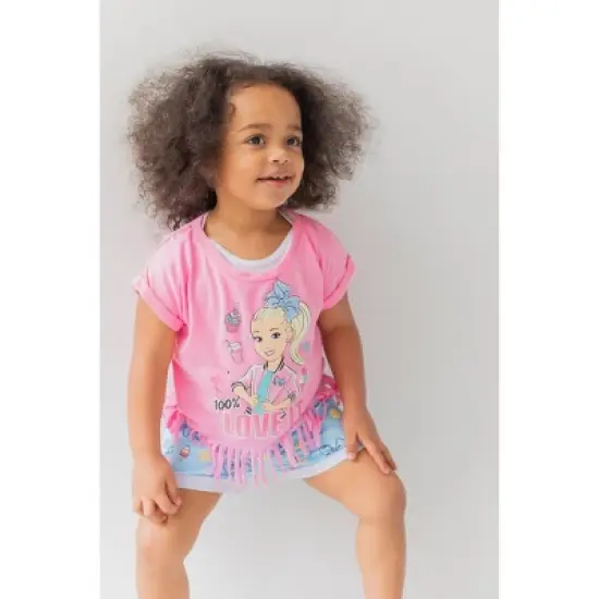 JoJo Siwa Girls T-Shirt and French Terry Shorts Outfit Set Little Kid to Big Kid image {1}