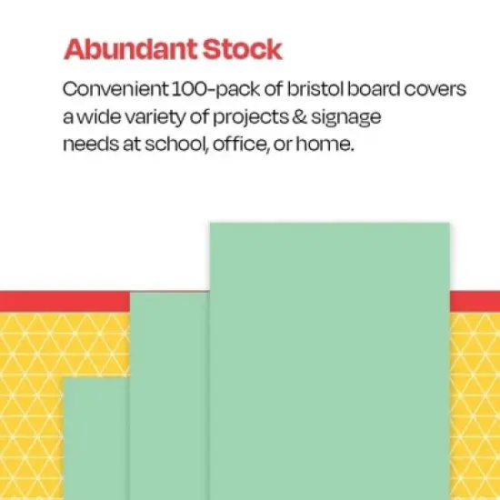 School Smart Folding Bristol Board, 12 x 18 Inches, Green, Pack of 100 image {4}