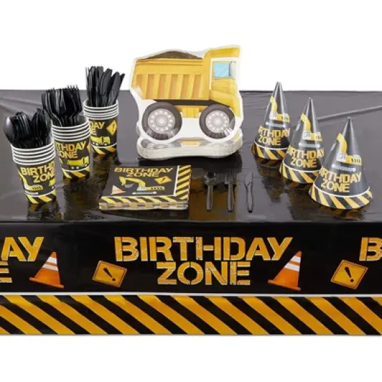 Blue Panda 3 Pack Construction Zone Tablecloths, Disposable Plastic Table Cover for Kids Birthday Party Decorations Supplies, 54 x 108 In image {1}