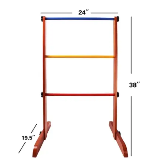 GSE Premium Solid Wood Ladder Ball Toss Game Set with Ladder Ball Bolas & Carrying Case image {1}