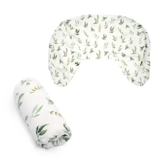 Boppy Nursing Pillow Organic Cotton Cover - Green Leaves image {5}