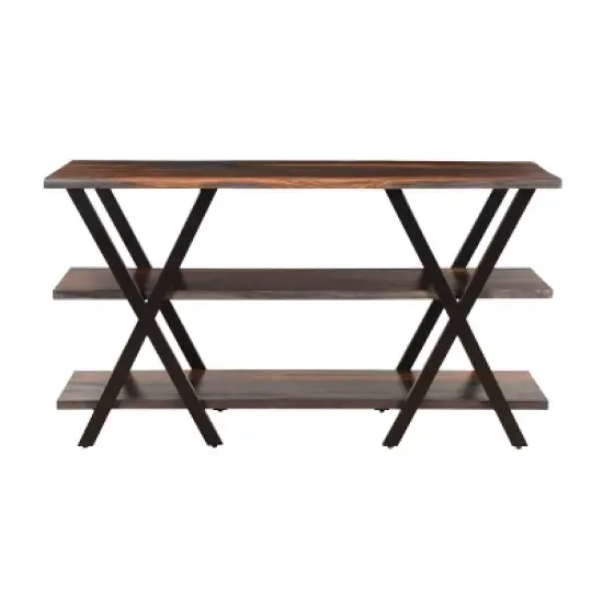 Sierra Ii Console Table with Black Legs Brown - Treasure Trove Accents image {1}