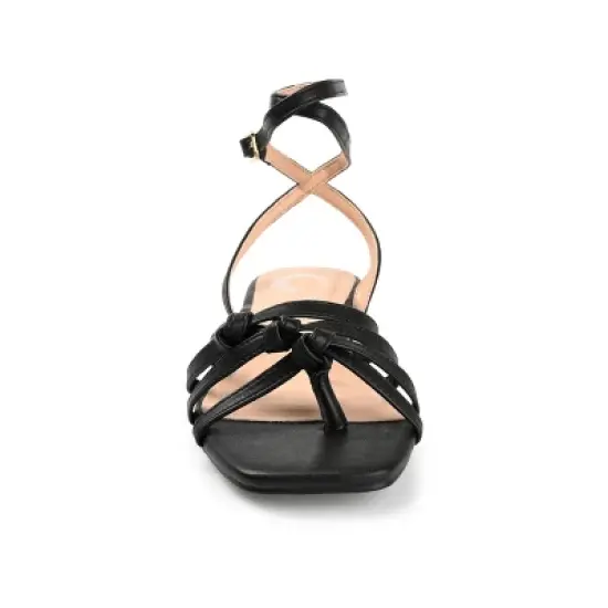 Journee Collection Womens Indee Ankle Wrap Low Block Heel Sandals image {5}
