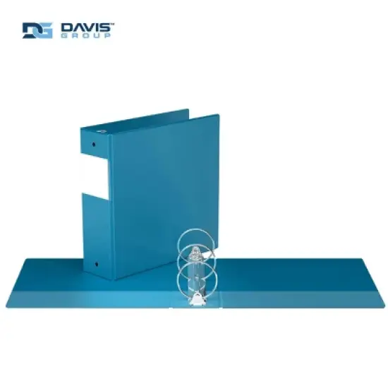 Premium Economy 3" Round Ring Binder 6pk Turquoise Blue: Davis Group, Polypropylene, 600 Sheet Capacity, 2 Pockets image {1}