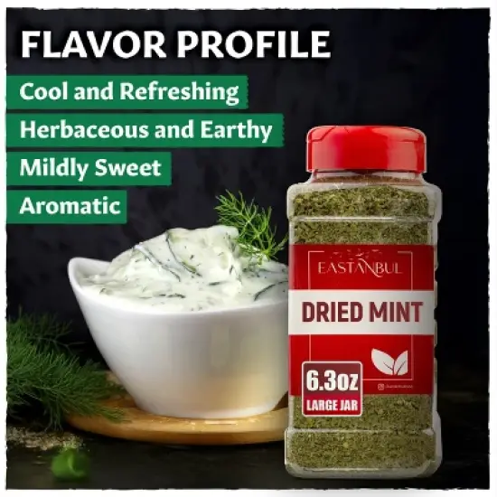 Eastanbul Dried Mint, Dried Mint for Cooking, Natural Peppermint Leaves, 6.3oz image {2}