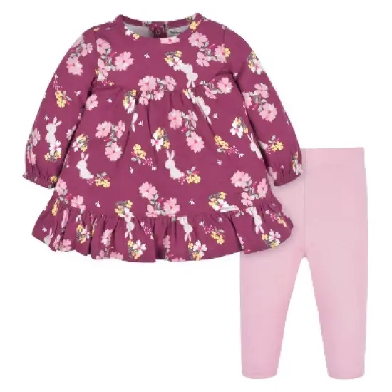 Gerber Baby & Toddler Girls Long Sleeve Dress & Leggings Set image {5}