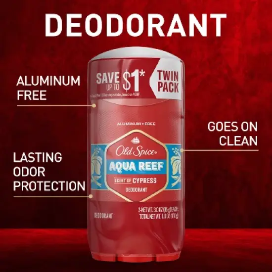 Old Spice Deodorant Aqua Reef Twin Pack - 3oz/2pk image {1}