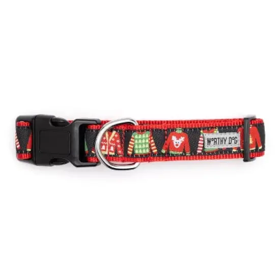 The Worthy Dog Ugly Christmas Sweaters Adjustable Dog Collar image {2}