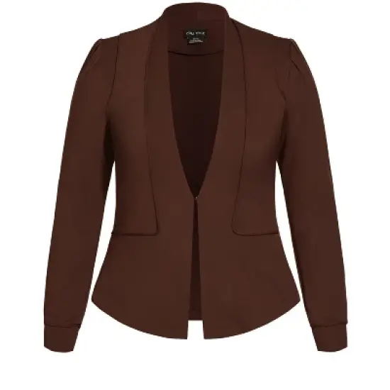 Women's Plus Size Piping Praise Jacket - truffle | CITY CHIC image {2}
