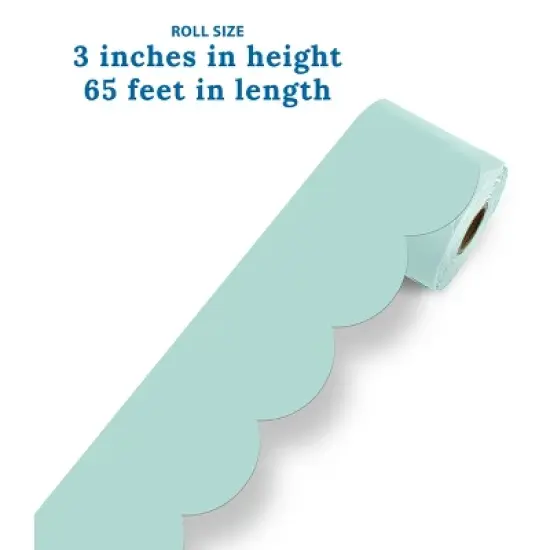 Carson Dellosa Education 65' Sea Glass Green Rolled Scalloped Bulletin Board Borders (1 roll) image {2}