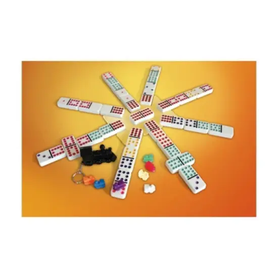 Mexican Train Double 12 Color Dot Dominoes - Professional Size Board Game image {3}