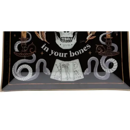 C&F Home Magic In Your Bones Skull Halloween Glass Tray image {2}
