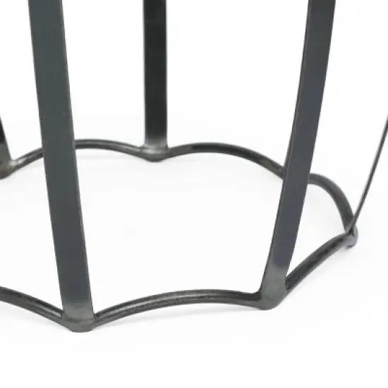 Wiers Modern Industrial Handcrafted Mango Wood Side Table Gray/Black - Christopher Knight Home image {6}