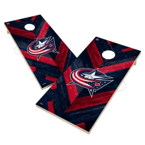 NHL Columbus Blue Jackets 2'x4' Solid Wood Cornhole Board image {1}