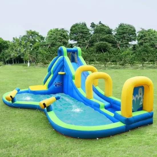 Costway Inflatable Water Slide Kids Bounce House Castle Splash Pool Without Blower image {1}