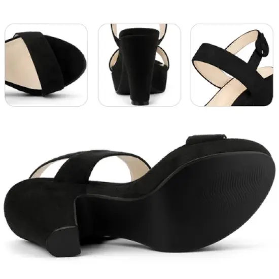 Perphy Platform Slingback Block Heeled Sandals for Women image {3}