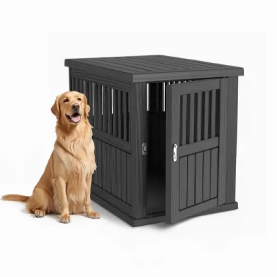 Dolonm Furniture-Style Durable Dog house Furniture with Lockable Door,for Small Medium Large Dogs image {1}