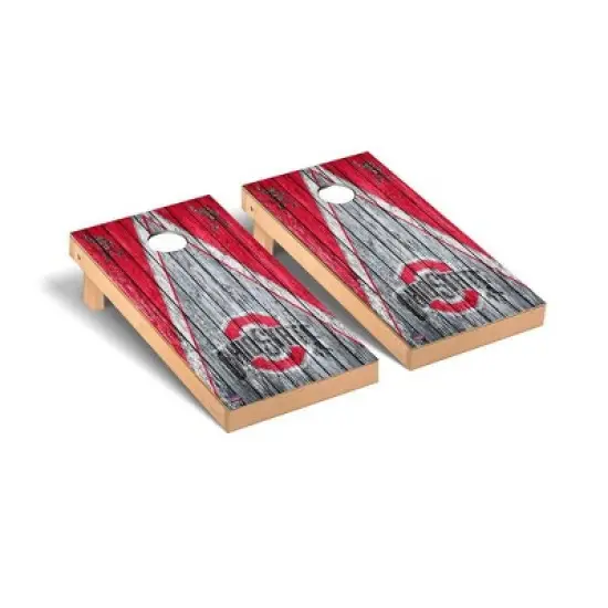 NCAA Ohio State Buckeyes Premium Cornhole Board Triangle Weathered Version image {1}