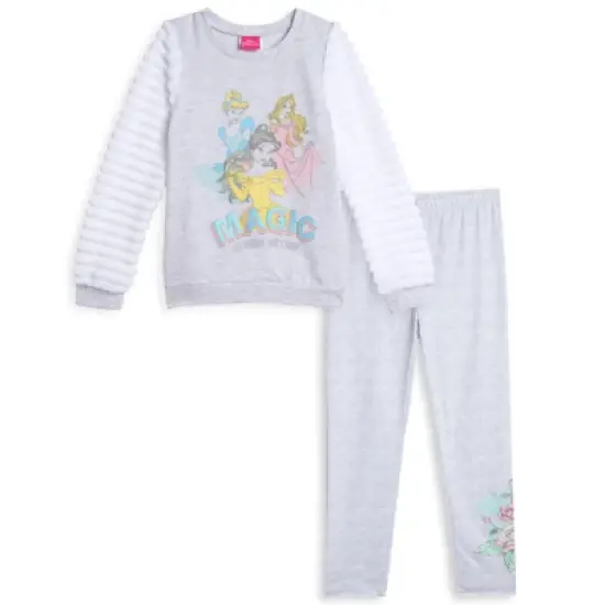 Disney Princess Cinderella Aurora Belle Girls Graphic T-Shirt and Leggings Outfit Set  image {7}