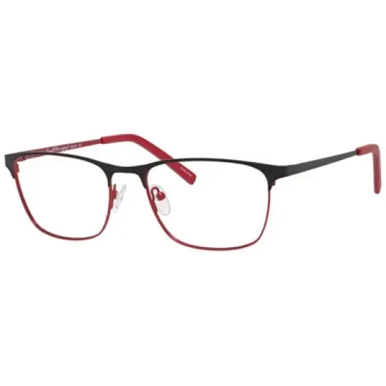 Ernest Hemingway H4818 Unisex Oval Frame Eyeglasses in Black/Red 54 mm image {4}