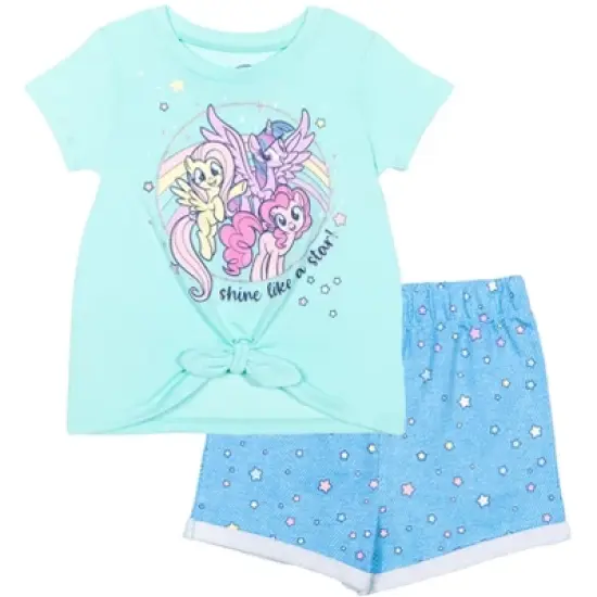 My Little Pony Girls T-Shirt and French Terry Shorts Outfit Set Toddler  image {7}
