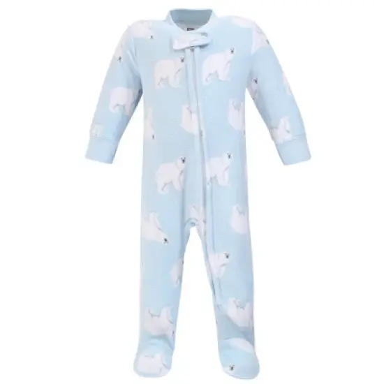Hudson Baby Infant Boy Fleece Zipper Sleep and Play 2pk, Polar Bear image {2}