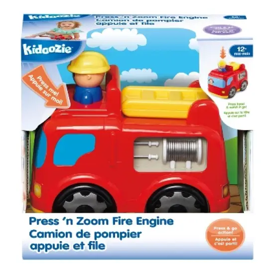 Kidoozie Press n Zoom Fire Engine, Toddlers ages 12 months and older image {1}