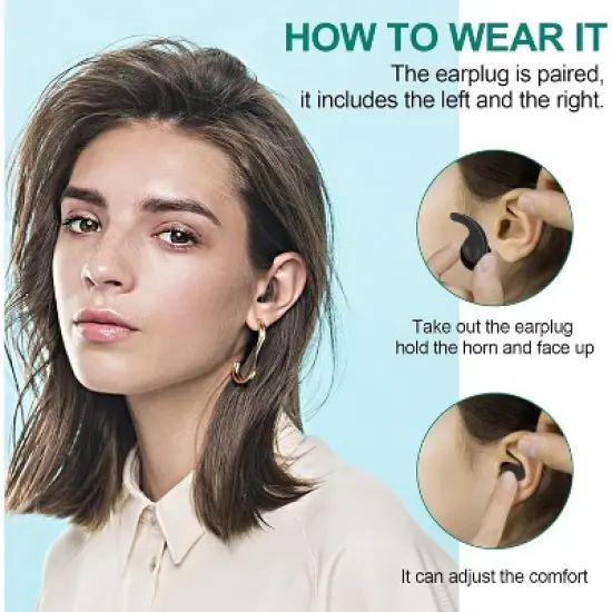 Swimming Ear Plugs for Adults,3 Pairs Waterproof Reusable Silicone Swim Earplugs for Swimming Surfing Snorkeling Showering image {3}