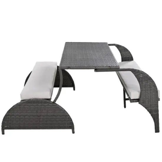 Versatile Outdoor Loveseat That Converts To Four Seats And A Table,Outdoor Patio Sofa - Maison Boucle image {5}