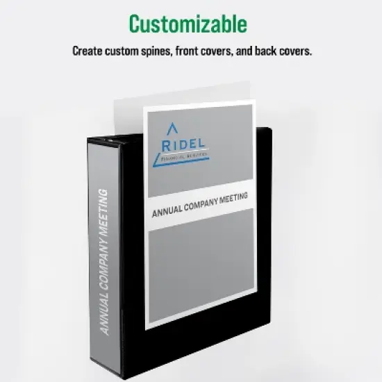Office Essentials Economy View 3 Ring Binders, 3" Round Rings, 3.5" Spine, 460-Sheet Capacity, Black Binders (4-Pack of 03149) image {1}