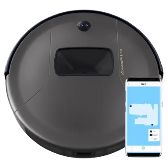 bObsweep PetHair Vision Wi-Fi Connected Robot Vacuum Cleaner - Space Gray image {1}