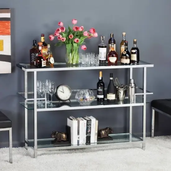 Portico Bar with Clear Glass Chrome - Studio Designs Home image {2}