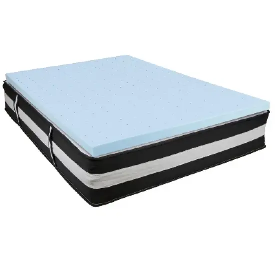 Emma and Oliver 12" Mattress & Gel Memory Foam Topper Bundle Set image {1}