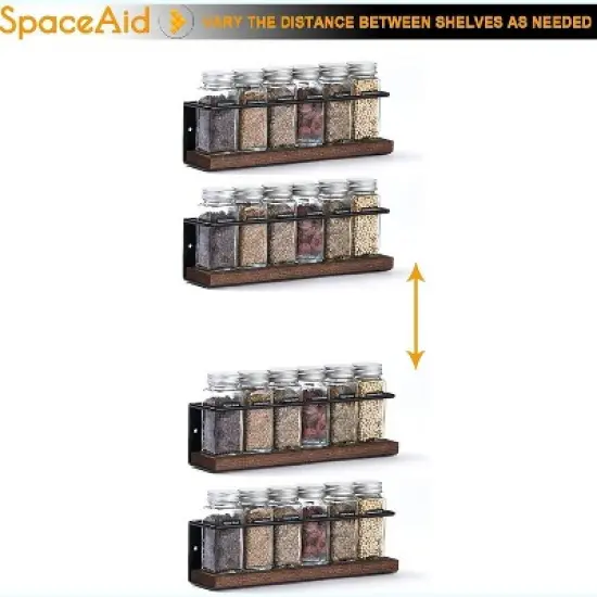 4-Pack Spice Rack Organizer Wall Mount with 415 Labels (no jars included) image {4}