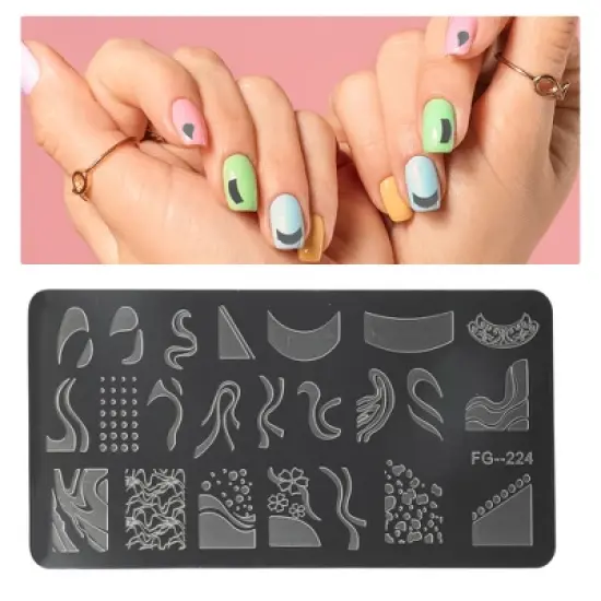 Unique Bargains Colorful Nail Art Stamp FG-224 Silver Tone 1 Pc image {2}