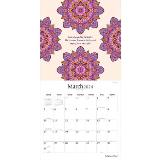 Brush Dance 2024 Wall Calendar 12"x12" Enlightened Rumi image {2}