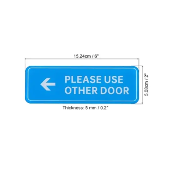 Unique Bargains Self-Adhesive Decor Home Business Please Use Other Door Left Arrow Sign 2 Pcs image {1}