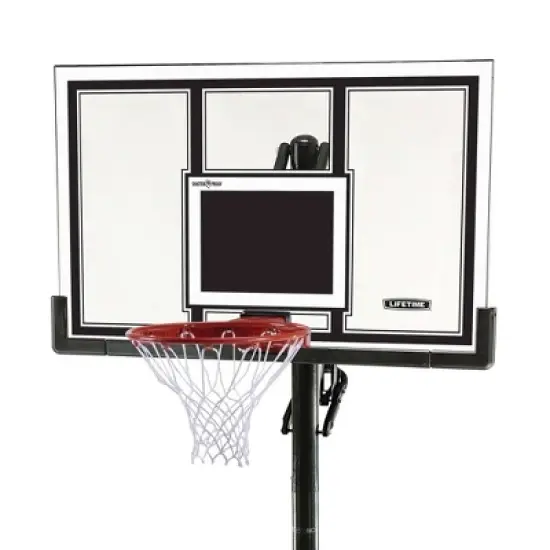 Lifetime Adjustable In Ground 54'' Basketball Hoop - White/Black image {1}