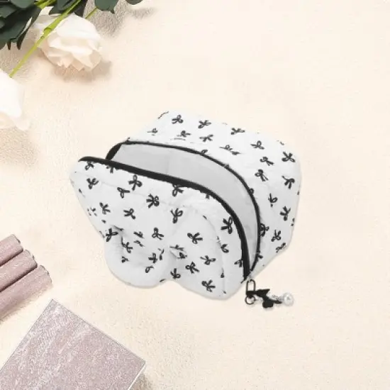 Unique Bargains Pendant Bow Makeup Bag 1 Pc image {2}