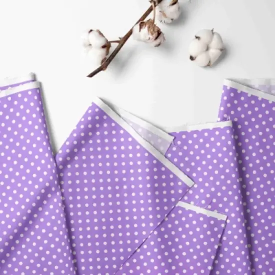 Bacati - Lilac Pin Dots 3 pc Toddler Bed Sheet Set image {1}
