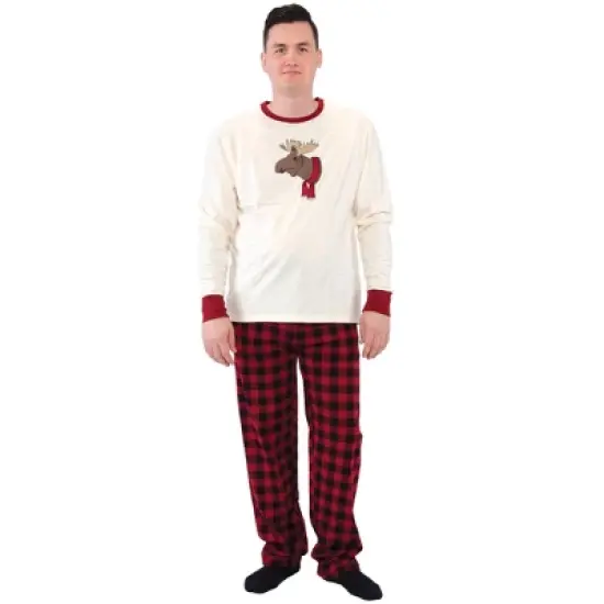 Touched by Nature Mens Unisex Holiday Pajamas, Moose image {3}