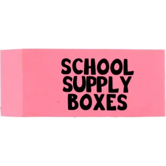 School Supply Boxes | Pink Wedge Erasers | Smudge-Free and Durable | Available in 10, 50, and 200 Packs image {3}